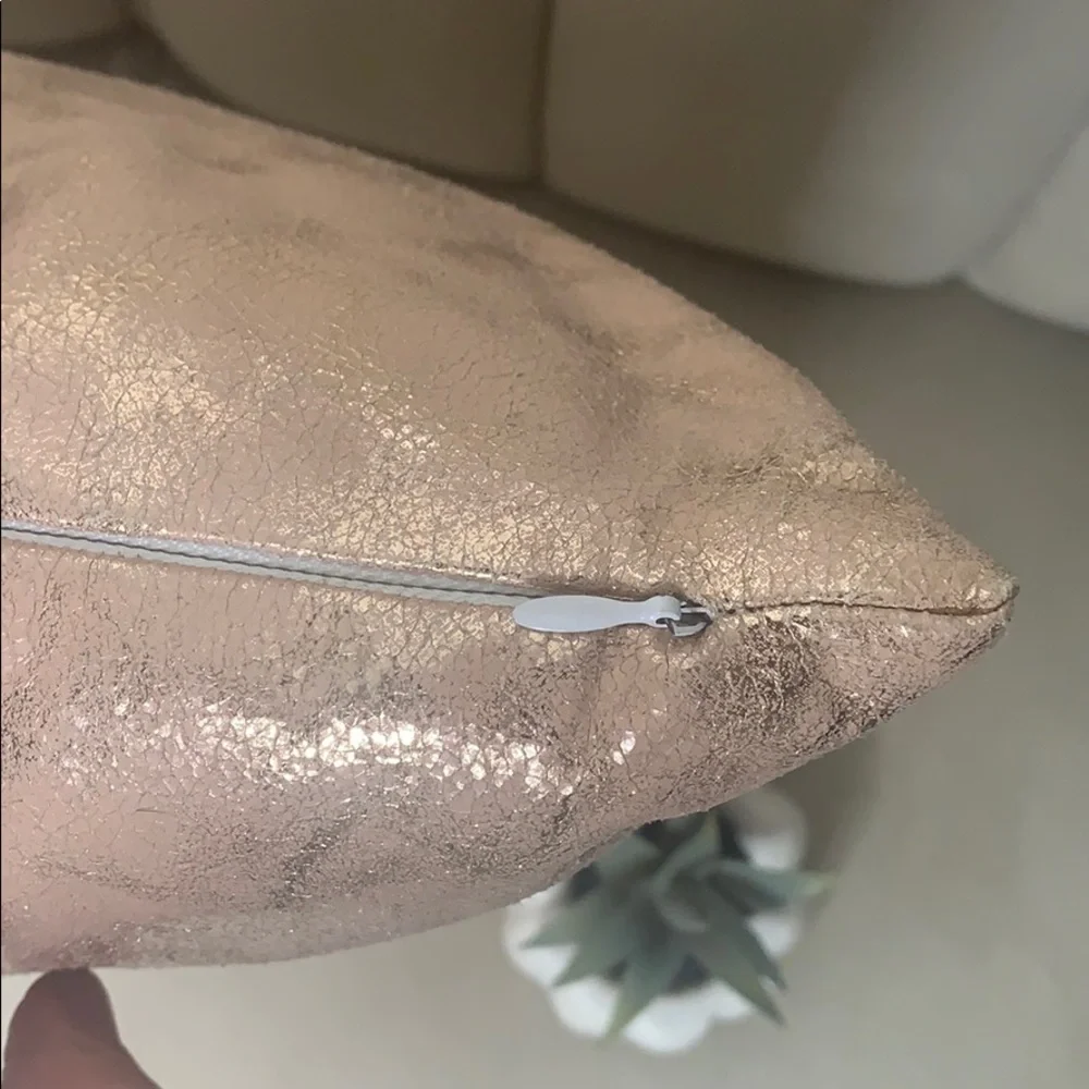 Gold and peach‎ throw accent pillow